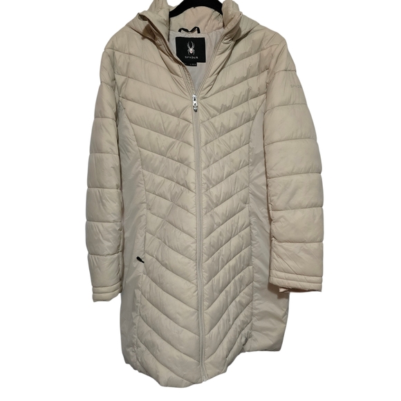 Spyder Women's Cream Quilted Puffer Jacket - Picture 3 of 12